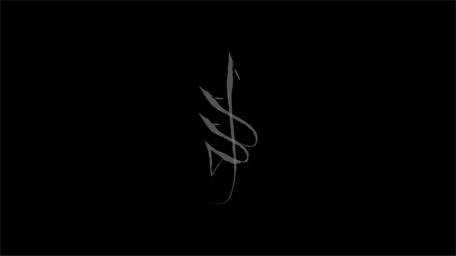 Minimalist Allah Calligraphy in Elegant Grey Script on a Solid Black Background HD wallpaper