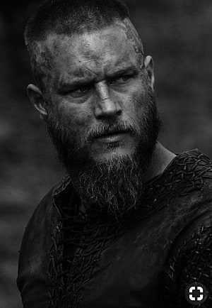 Ragnar Lothbrok Viking Portrait in Black and White HD phone wallpaper