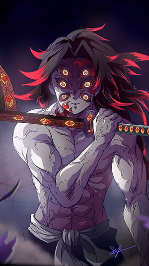 Akaza Upper Rank Three Demon Slayer Kimetsu no Yaiba Anime Wallpaper HD phone wallpaper