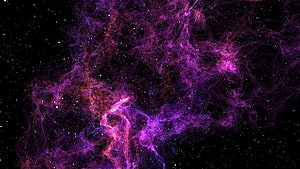 Vibrant Purple and Pink Cosmic Nebula with Starry Background HD wallpaper