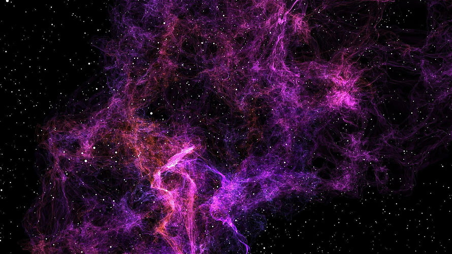 Vibrant Purple and Pink Cosmic Nebula with Starry Background HD wallpaper