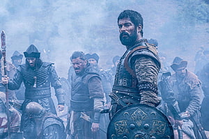 Kurulus Osman Medieval Warrior with Shield and Sword in Battle Formation, Kurulus: Osman HD wallpaper
