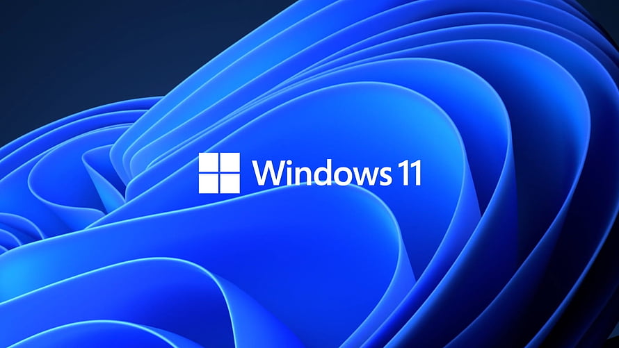 Windows 11 Default Blue Bloom Abstract Wallpaper with Official Logo HD wallpaper