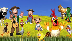 La Granja de Zenón 3D Farm Characters and Animals on a Sunny Green Hill HD wallpaper