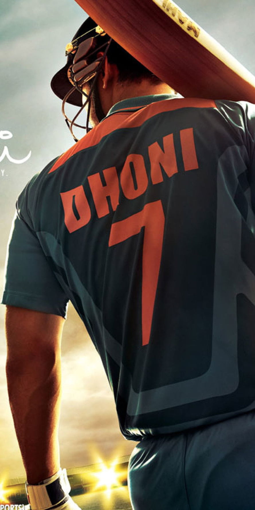 MS Dhoni Cricket Player Jersey Number 7 Back View Wallpaper HD phone wallpaper