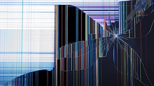 Abstract Digital Glitch Art with Shattered Screen Effect and Chromatic Aberration HD wallpaper