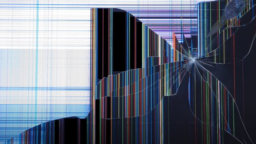 Abstract Digital Glitch Art with Shattered Screen Effect and Chromatic Aberration HD wallpaper