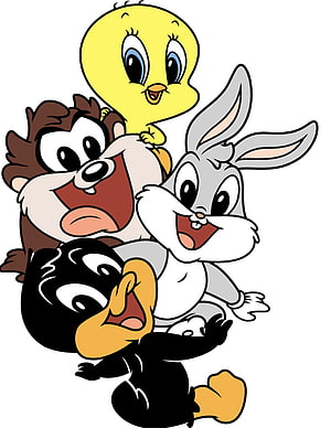 Looney Tunes Baby Characters Group Illustration Featuring Bugs Bunny, Daffy Duck, Taz, and Tweety HD phone wallpaper