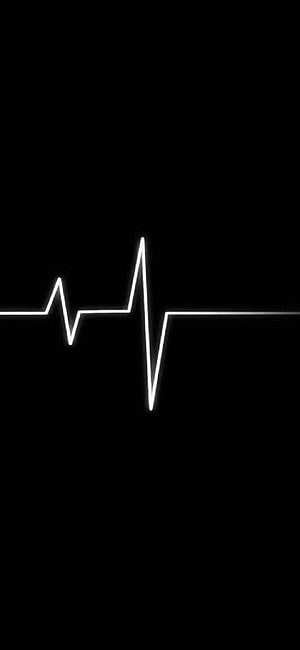 Minimalist White ECG Heartbeat Line on Solid Black Background HD phone wallpaper