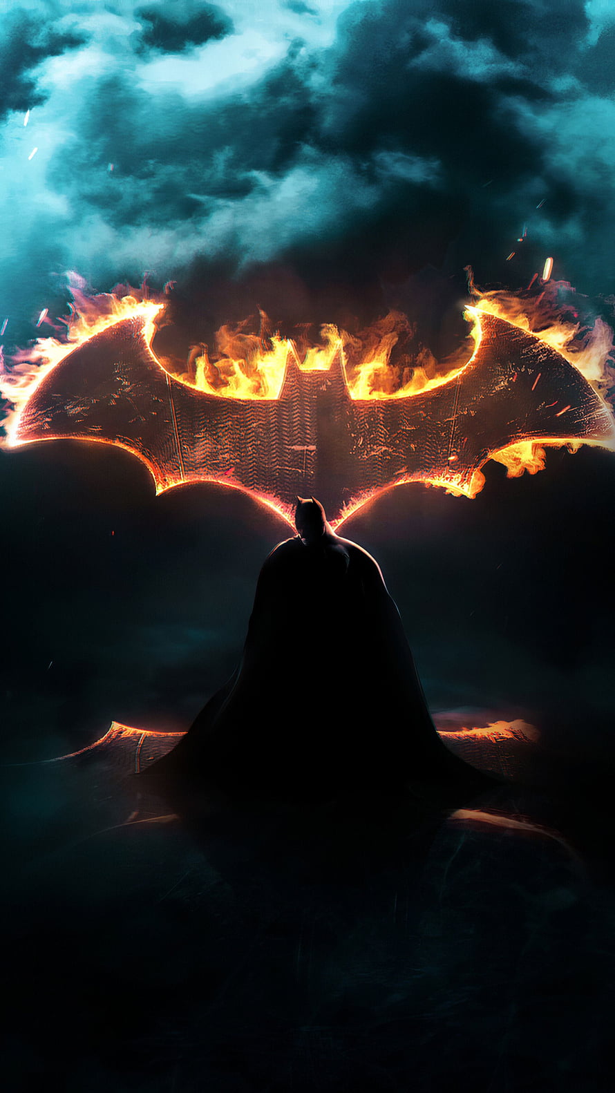 Batman Silhouette Standing Before a Massive Burning Bat-Signal in the Night Sky, 325139 Batman, Dark Knight, Logo, , Backgrounds, and, bat logo HD phone wallpaper