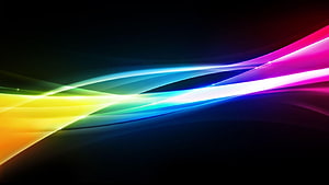 Vibrant Rainbow Light Streaks on Dark Background Abstract Digital Art HD wallpaper