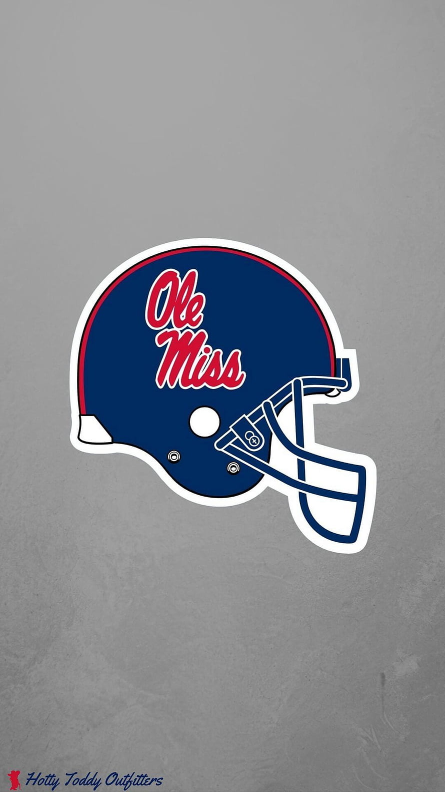 Ole Miss Rebels Navy Blue Football Helmet Graphic on Gray Background HD phone wallpaper