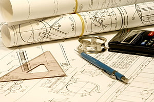 Engineering Blueprint Workspace With Technical Drawing Tools And Schematics HD wallpaper