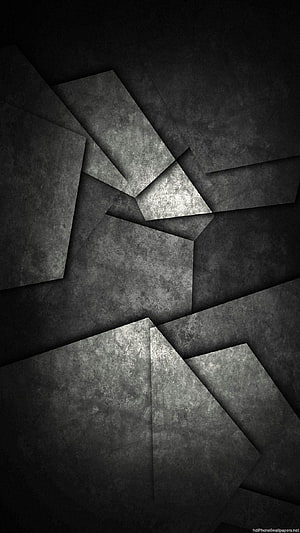 Dark Geometric Concrete Texture with Overlapping Angular Panels HD phone wallpaper