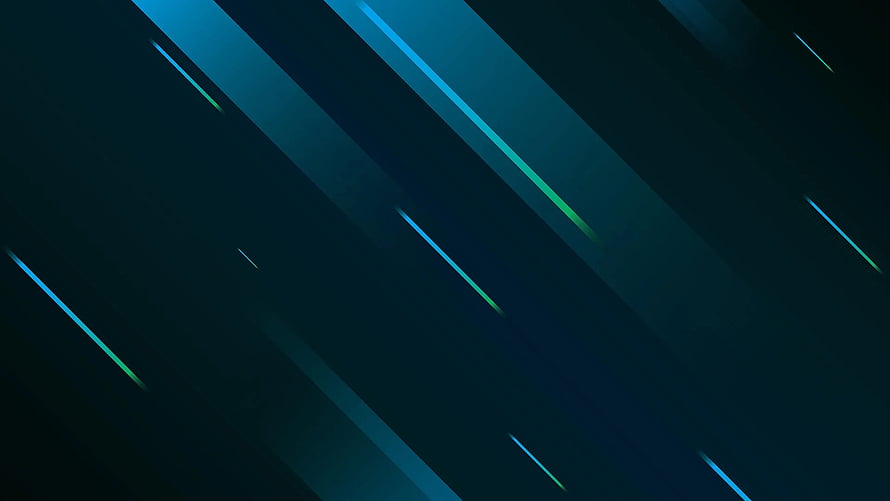 Abstract diagonal light streaks in cyan and green on a dark background HD wallpaper