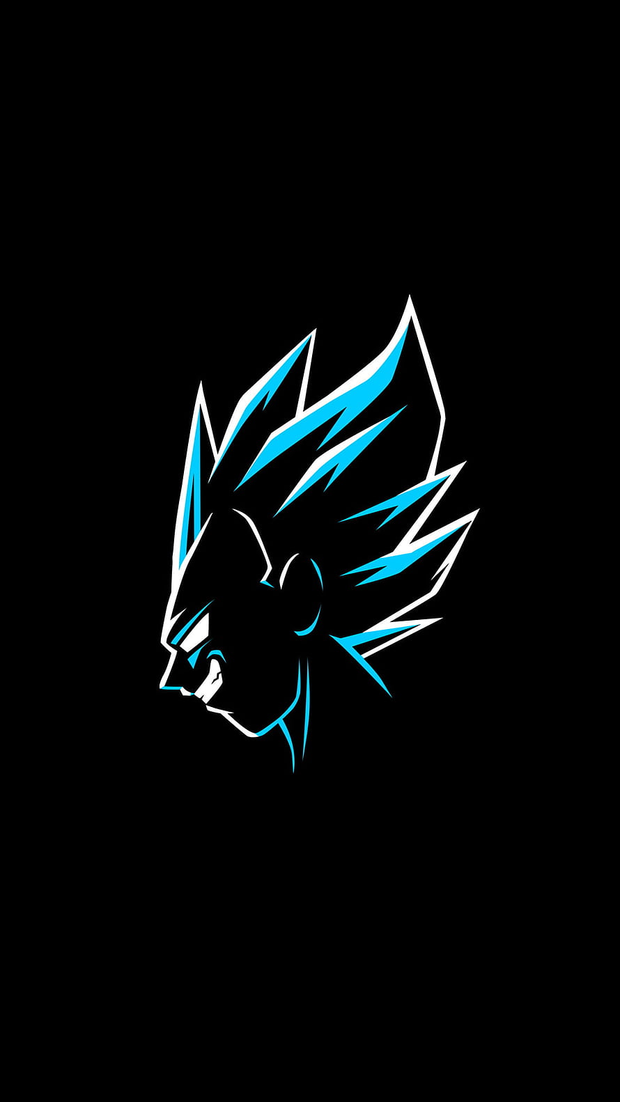 Vegeta Super Saiyan Blue Profile Silhouette Minimalist Anime Artwork HD phone wallpaper
