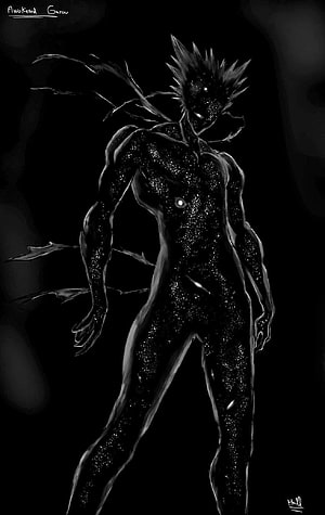 Cosmic Garou Fan Art from One Punch Man in Dark Monochrome Style, fanart of Cosmic Garou with Spiral Garou pose : r/OnePunchMan, #cosmic garou HD phone wallpaper