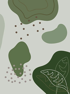 Abstract Green Botanical Pattern with Organic Shapes and Dotted Accents HD phone wallpaper