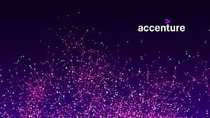 Accenture Corporate Logo on Dark Purple Digital Network Background HD wallpaper