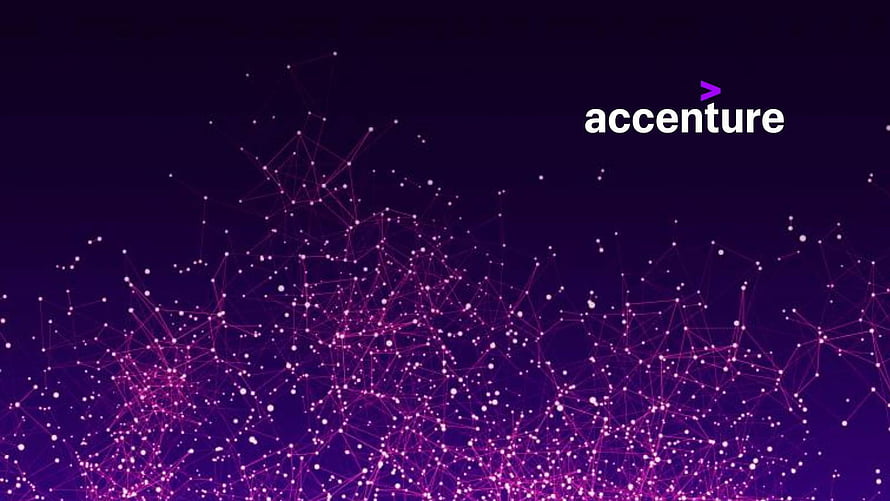 Accenture Corporate Logo on Dark Purple Digital Network Background HD wallpaper
