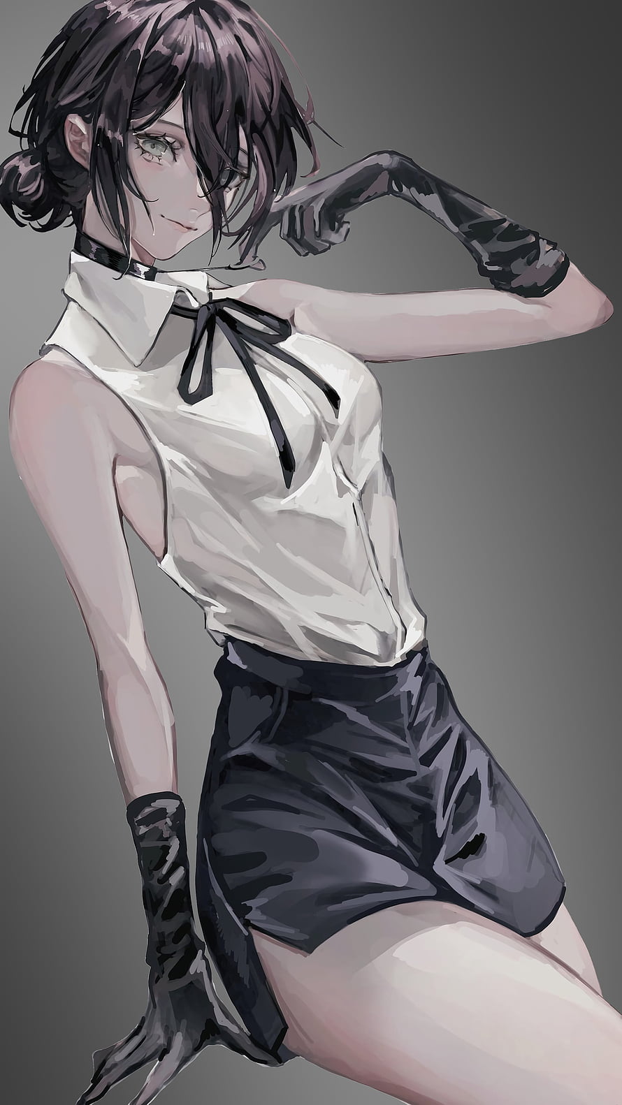 Reze from Chainsaw Man in a white blouse and black skirt with long gloves, 2160×3840] Reze, reze chainsaw man HD phone wallpaper