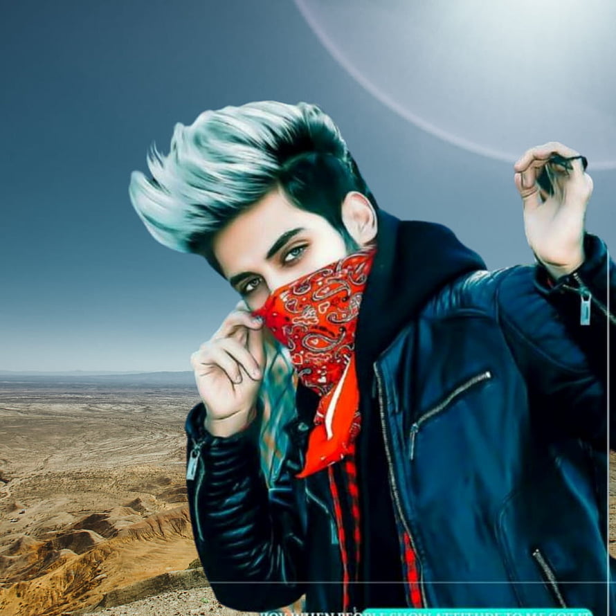 Ed Sheeran with dyed hair wearing a red bandana and leather jacket in a desert landscape HD phone wallpaper