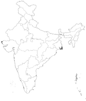 Blank Political Map of India with State Boundaries and Outlying Islands HD phone wallpaper