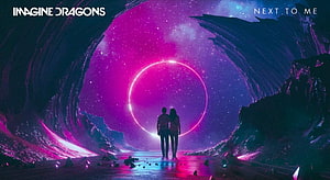 Imagine Dragons Next To Me Cosmic Cave With Glowing Ring And Silhouetted Couple HD wallpaper