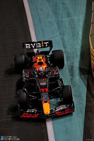Red Bull Racing Formula 1 car number 11 on the track with Bybit sponsorship HD phone wallpaper