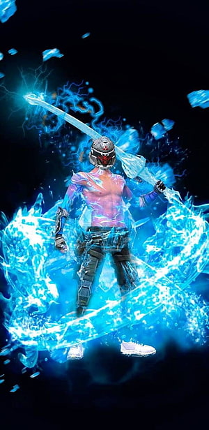 Valorant Jett Ice Skin with Glacial Sword and Blue Energy Splash HD phone wallpaper