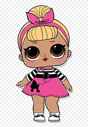 L.O.L. Surprise! Doll Character Illustration with Pink Bow and Striped Outfit HD phone wallpaper