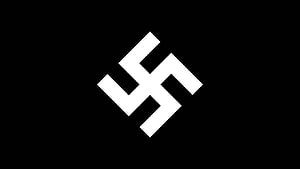 White Swastika Symbol on Black Background HD wallpaper