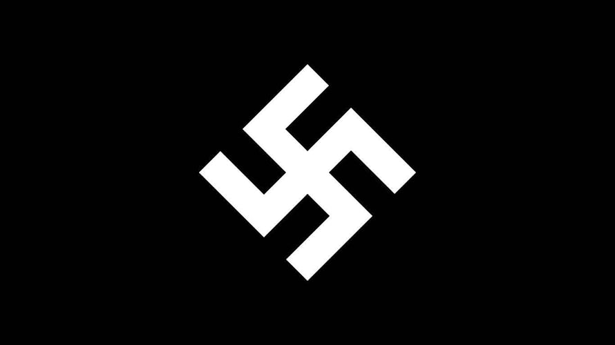 White Swastika Symbol on Black Background HD wallpaper