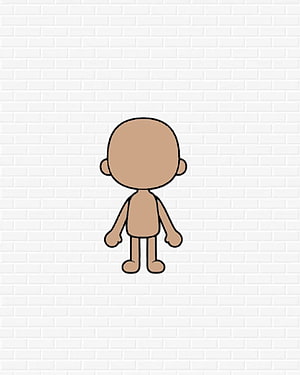 Gacha Life Blank Character Template Back View On White Brick Wall Background HD phone wallpaper