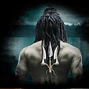 Bhole Nath Warrior Back View With Trident And Dreadlocks HD phone wallpaper