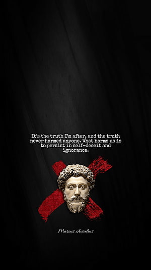 Marcus Aurelius Stoic Philosophy Quote on Truth and Self-Deceit HD phone wallpaper