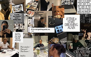 Inspirational Lifestyle Vision Board with Motivational Quotes and Personal Goals HD wallpaper