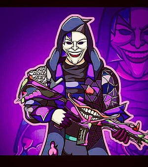 PUBG Mobile Joker Skin Character Artwork with Purple Hood and Mask HD phone wallpaper