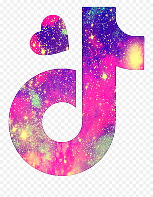 TikTok Logo Filled With Vibrant Pink and Purple Galaxy Nebula Texture HD phone wallpaper