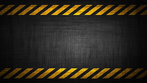 Industrial Hazard Stripes on Dark Textured Metal Background HD wallpaper