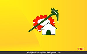 Telugu Desam Party TDP Official Symbol Logo on Yellow Background HD wallpaper