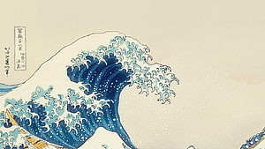The Great Wave Off Kanagawa Japanese Woodblock Print by Hokusai HD wallpaper