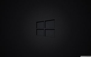 Windows 10 Minimalist Black Logo on Dark Textured Background HD wallpaper