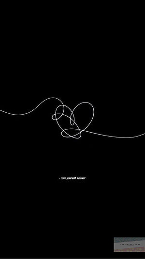 Minimalist White Line Art Heart on Black Background with Love Yourself Quote HD phone wallpaper