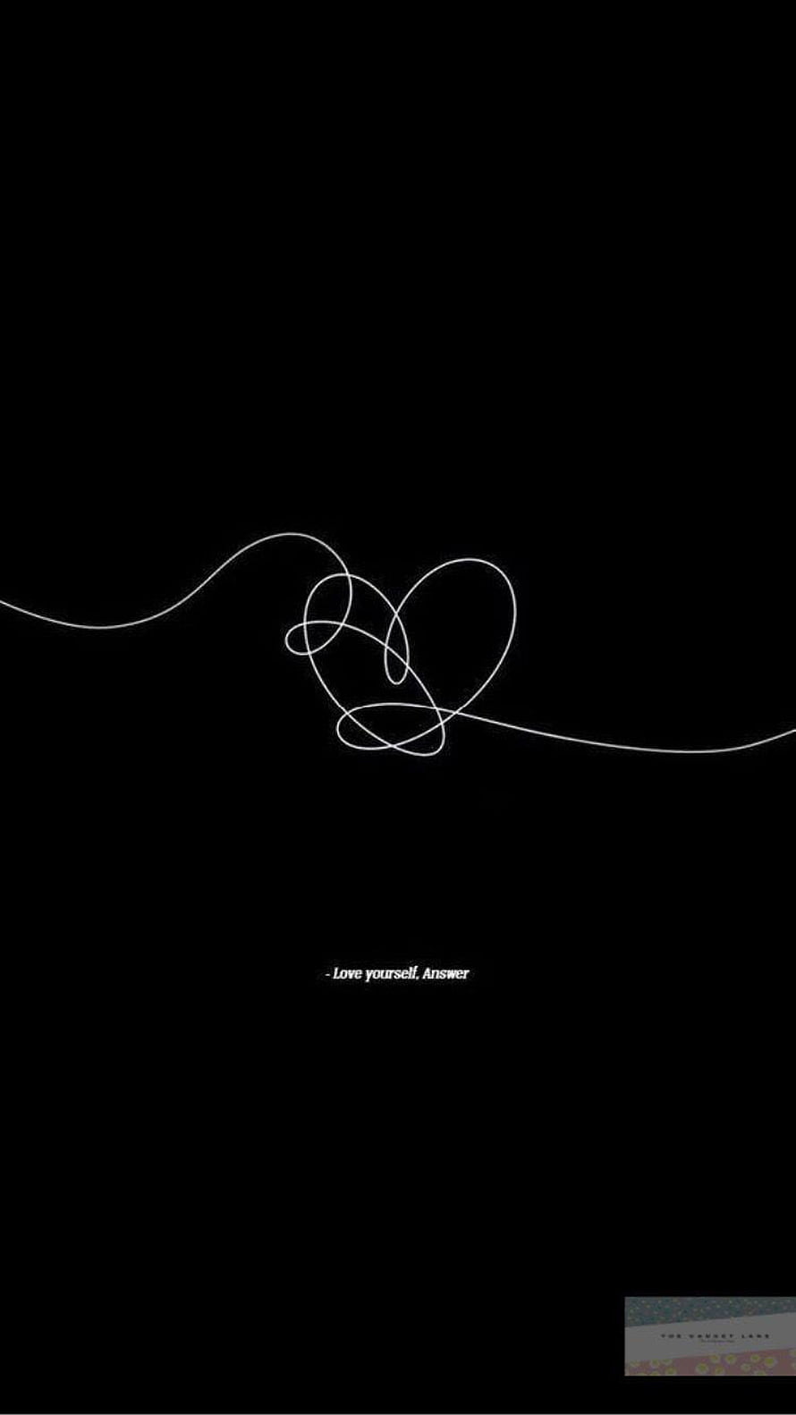Minimalist White Line Art Heart on Black Background with Love Yourself Quote HD phone wallpaper