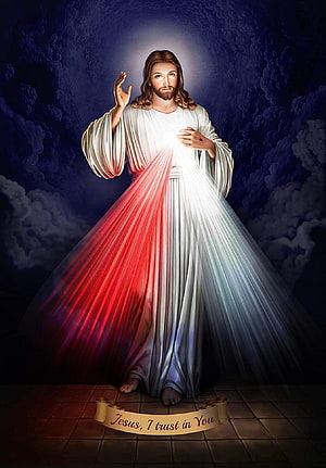 Sacred Digital Art of Jesus Christ with Radiant Sacred Heart and Divine Light HD phone wallpaper