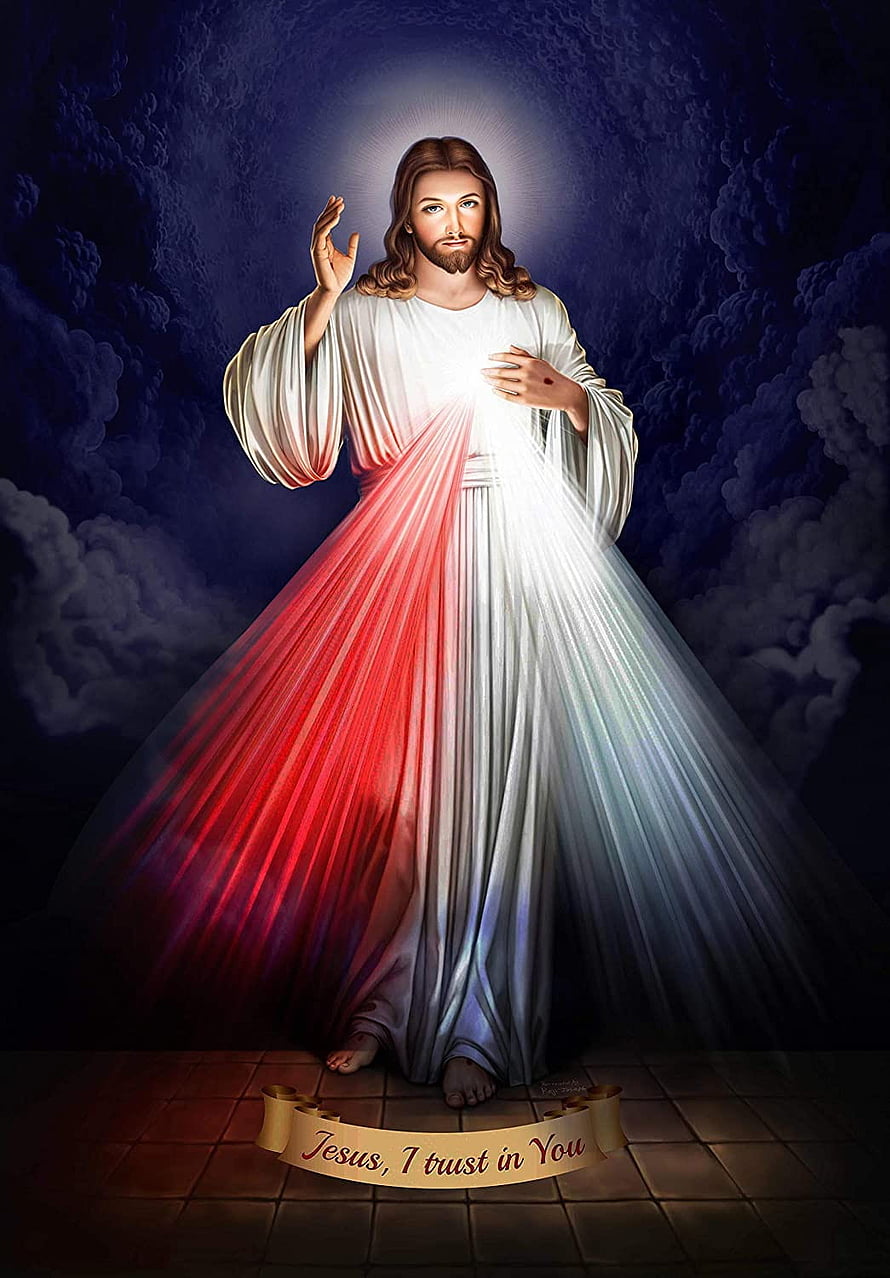 Sacred Digital Art of Jesus Christ with Radiant Sacred Heart and Divine Light HD phone wallpaper