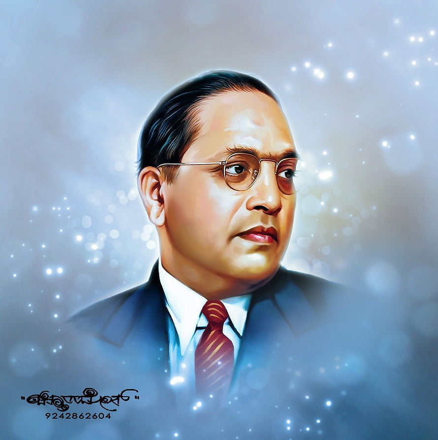 Portrait of Sheikh Mujibur Rahman in Suit and Glasses with Sparkling Background, Chitthara Digital Paintings: Dr.B.R.Ambedkar, b r ambedkar HD phone wallpaper