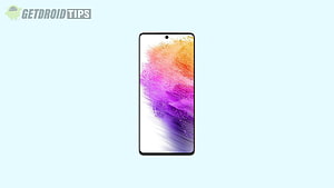 Samsung Galaxy A73 5G smartphone with vibrant colorful abstract wallpaper on a light blue background HD wallpaper