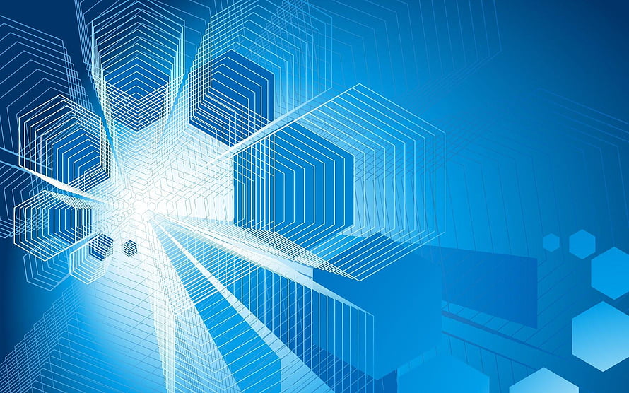 Abstract Blue Hexagonal Technology Network Background HD wallpaper
